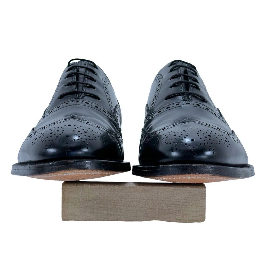 Johnston & Murphy Optima Black Leather Wing Tip Brogue Men's Size 10.5 - Picture 4 of 9